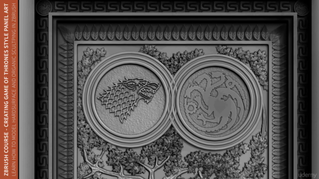 ZBrush Course - Creating Game of Thrones Style Panel Art – Screenshot 1