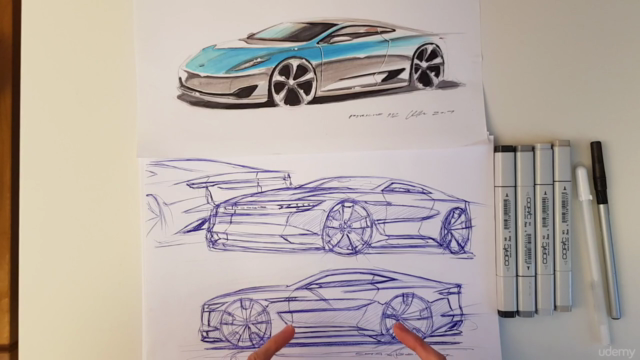 How To Sketch, Draw, Design Cars Like a Pro | Marker Renders – Screenshot 4