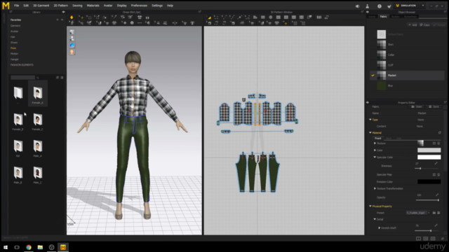 Fashion Design: Collar, Buttons and Cuffs Marvelous Designer – Screenshot 3
