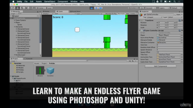 Make a 2D Flappy Bird Game in Unity®: Code in C# & Make Art! - Screenshot_03