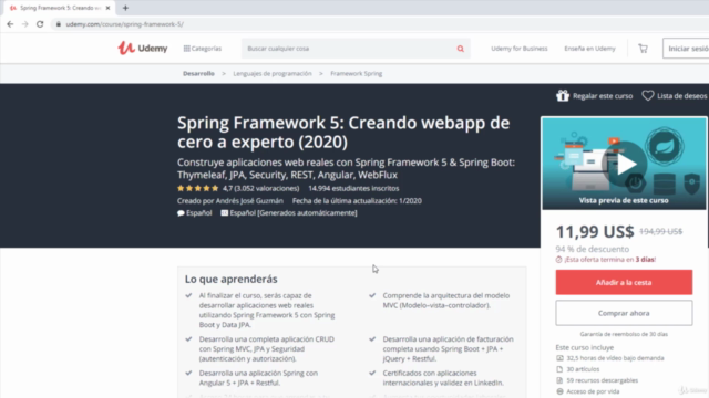 Spring Framework 6 & Spring Boot 3 desde cero a experto 2024 - Screenshot_04