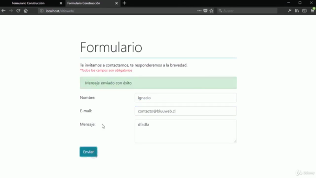 Formularios PHP con: AJAX, MySQL, reCAPTCHA y Bootstrap 4! – Screenshot 2
