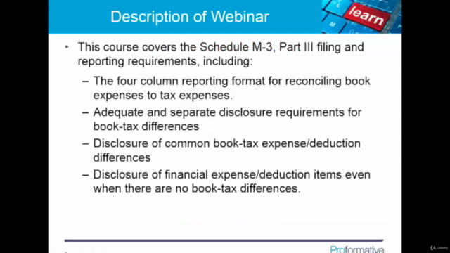 Corporate Tax Filing: Schedule M-3: Part III - Screenshot_01