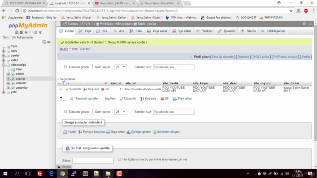PDO ile Youtube Data API Kullanarak Video Scripti Yapmak – Screenshot 3