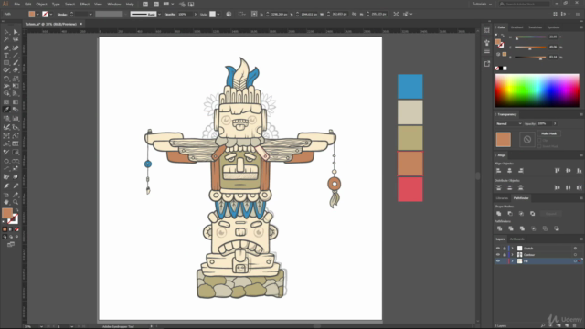 Useful Techniques for Vector Artists: Drawing a Totem (ENG) – Screenshot 2