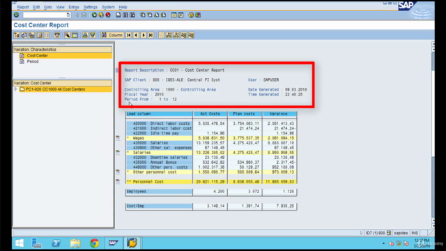 SAP CO Report Painter – Screenshot 1