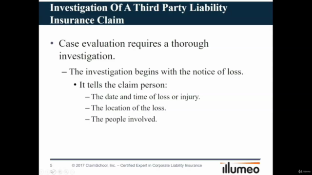 Investigation of a Third Party Liability Insurance Claim – Screenshot 2