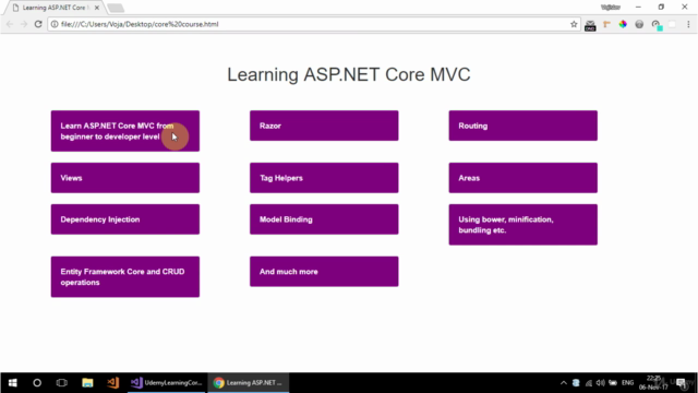 Learning ASP.NET Core 2.0 MVC - Beginner to Developer - Screenshot_01