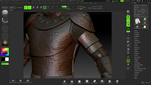 ZBrush 4 R8 Course on Creating Game of Thrones Style Armour! – Screenshot 1
