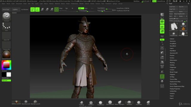 ZBrush 4 R8 Course on Creating Game of Thrones Style Armour! – Screenshot 4