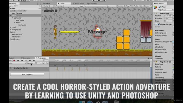 Build a 2D CastleMania Horror Unity Game with Sound Effects! - Screenshot_04