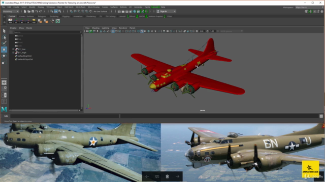How to Texture 3D Aircraft Model in Maya & Substance Painter - Screenshot_02