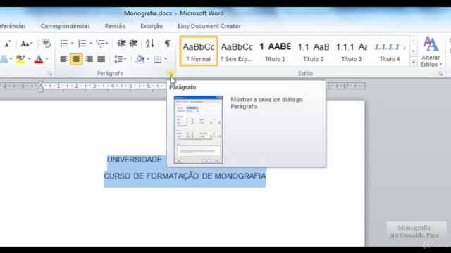 Curso de Formatação de Monografia (TCC) no Word – Screenshot 4