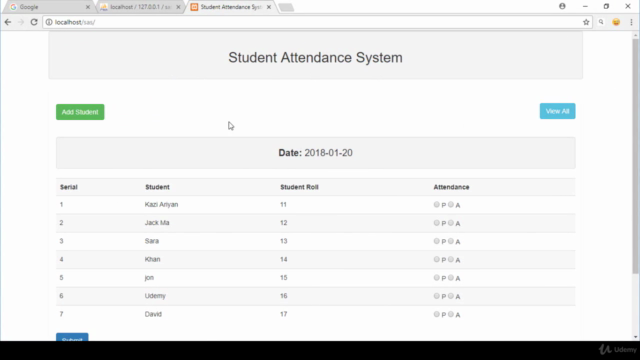 Learn PHP To Create Basic Student Roll Attendance System - Screenshot_01