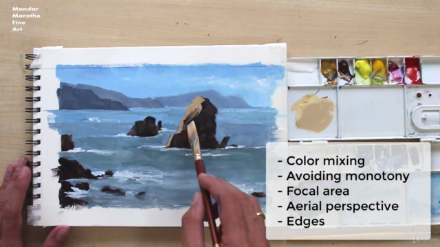 Seascape Painting In Opaque Watercolors – Screenshot 2