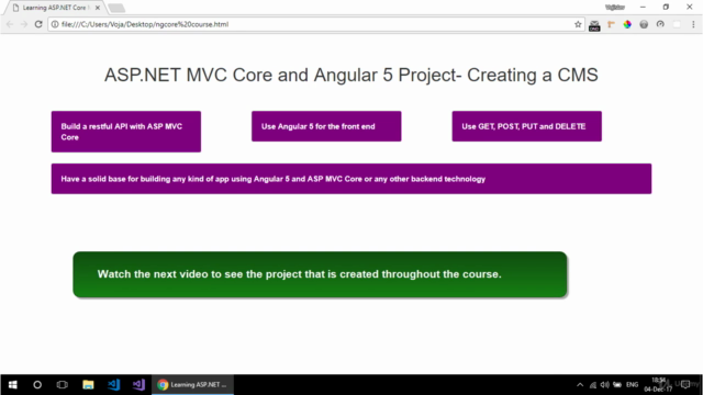 ASP.NET Core MVC and Angular 5 Project- Creating a CMS – Screenshot 1