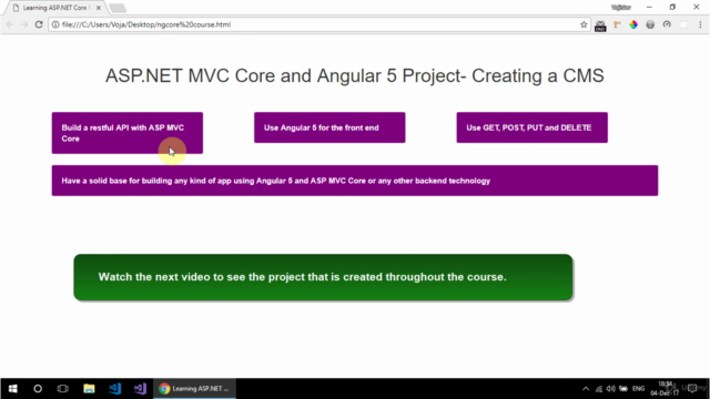 ASP.NET Core MVC and Angular 5 Project- Creating a CMS – Screenshot 2