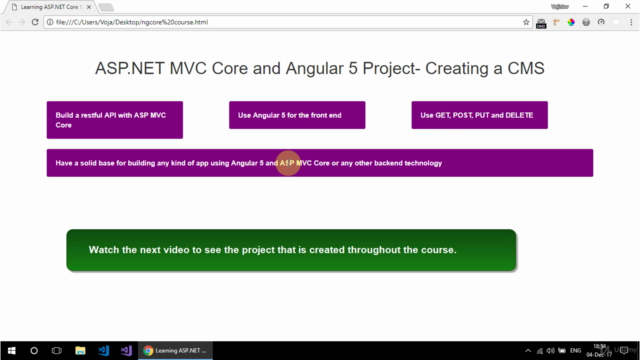 ASP.NET Core MVC and Angular 5 Project- Creating a CMS – Screenshot 3