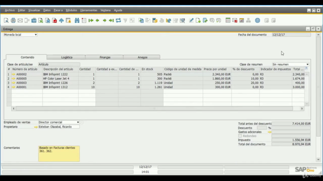 SAP Business One - Ventas a Clientes – Screenshot 2