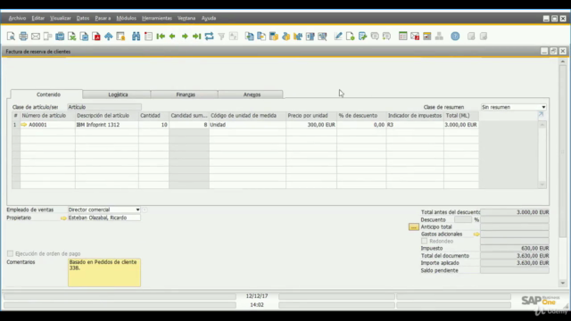 SAP Business One - Ventas a Clientes – Screenshot 4