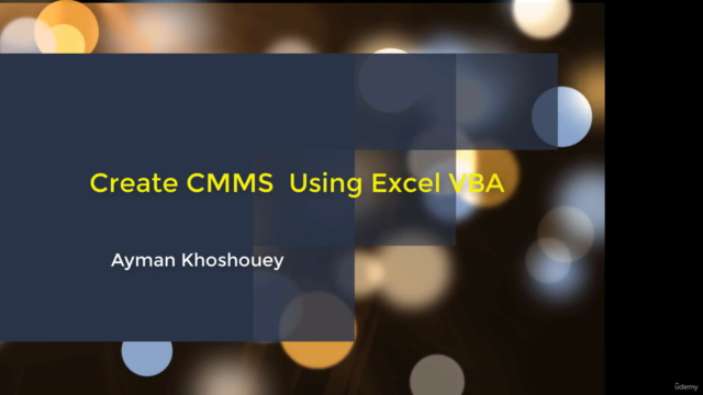 Learn :Creating CMMS (Maintenance Mang.Sys.) using Excel VBA – Screenshot 2
