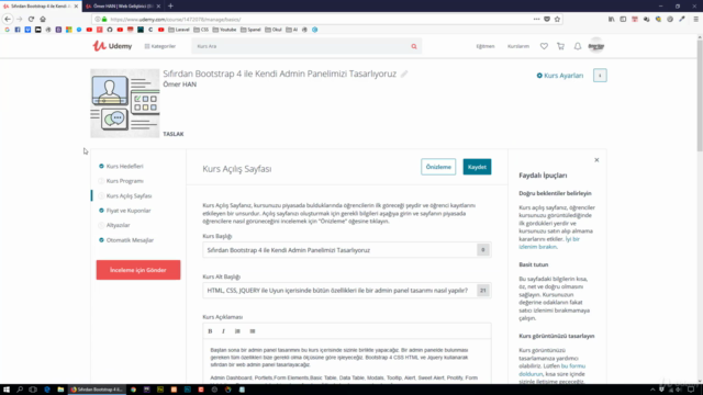 Bootstrap 4 ile Sıfırdan Kendi Admin Panelimizi Tasarlıyoruz – Screenshot 1
