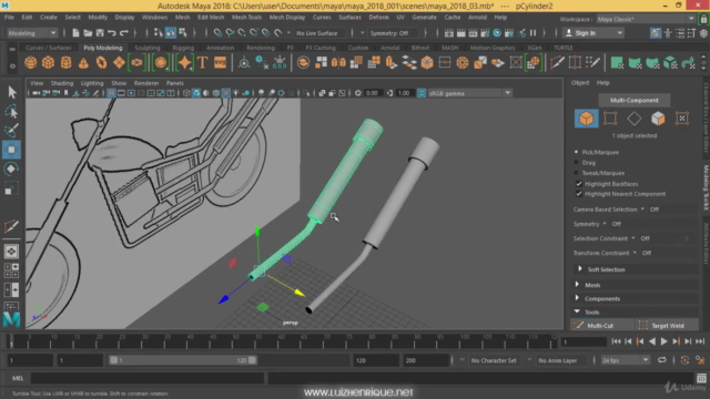 Learn Maya 2018: Modeling a Motorcycle Cartoon. – Screenshot 2