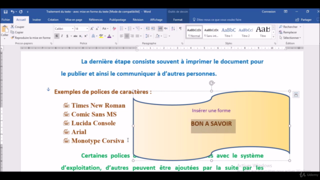 Traitement du texte en utilisant Microsoft Word 2016 Partie1 – Screenshot 4