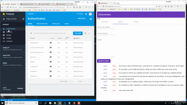 Angular 5, Firebase, AngularFire 5 et Angular Material – Screenshot 2