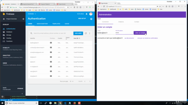 Angular 5, Firebase, AngularFire 5 et Angular Material – Screenshot 3