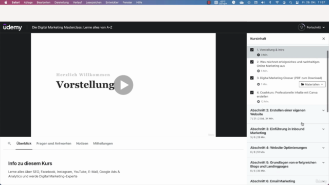 Die Digital Marketing Masterclass: Lerne alles von A-Z – Screenshot 1