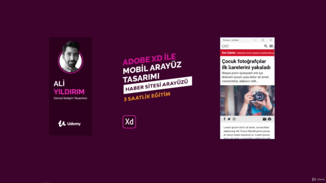 Adobe XD ile Etkileşimli Mobil Arayüz Tasarımı: Haber Sitesi – Screenshot 2