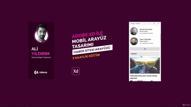 Adobe XD ile Etkileşimli Mobil Arayüz Tasarımı: Haber Sitesi – Screenshot 4
