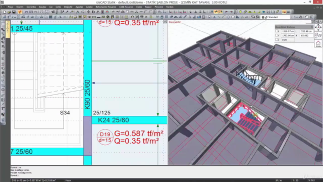 İdeCAD ile Statik-Betonarme Proje Çizim Eğitimi – Screenshot 2