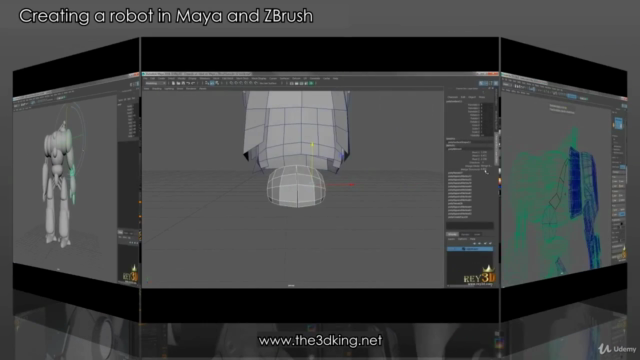 Creating a robot in Maya and ZBrush – Screenshot 1