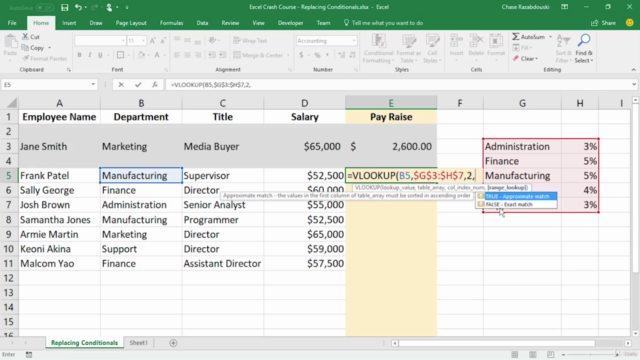 Excel Crash Course: VLOOKUP, HLOOKUP, and LOOKUP Functions – Screenshot 1