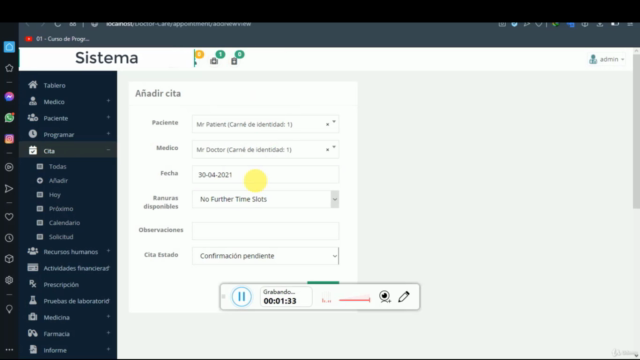 Sistema de Citas Médicas PHP, MySQL , JS – Screenshot 2