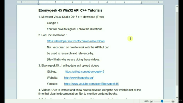 Win32 API C++ Tutorial Ebonygeek45 – Screenshot 1