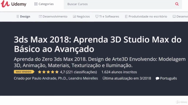 Curso 3ds Max : Design e Criação de Personagens 3D – Screenshot 1