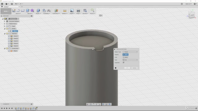 Fusion 360 - Modéliser un silencieux – Screenshot 1