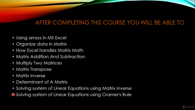 Solving The Linear Equations system with matrices in Excel – Screenshot 2