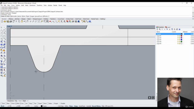 Rhino 3D V6 : designing a catapult Level 1 – Screenshot 1