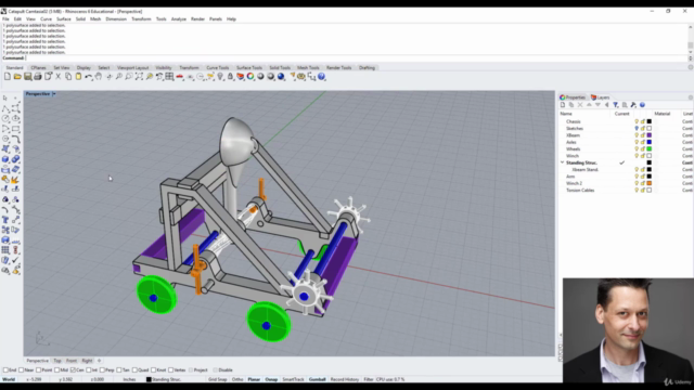 Rhino 3D V6 : designing a catapult Level 1 – Screenshot 4