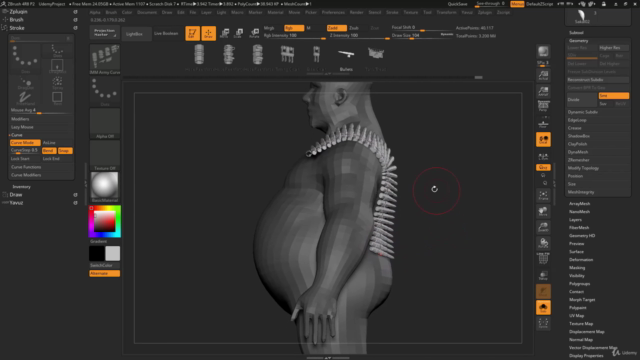 ZBrush 4R8 ile 3D Karakter Modelleme – Screenshot 1