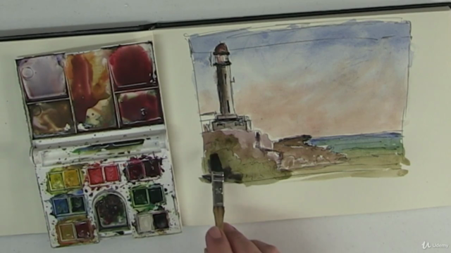 Watercolor Painting Course - Pen & Wash Technique Beginners – Screenshot 4