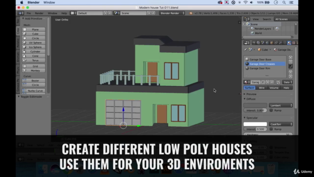 3D House Design in Blender: Make Low Poly Art for Unity® - Screenshot_04