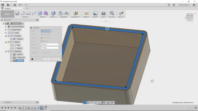 Design a Gift Box in Fusion 360 – Screenshot 2