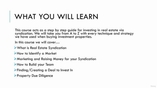 The Complete Real Estate Syndication + Crowdfunding Course – Screenshot 1