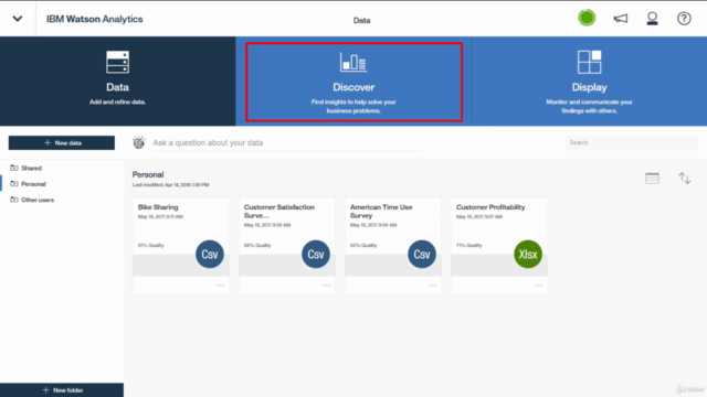 Fundamentals of Watson Analytics – Screenshot 1
