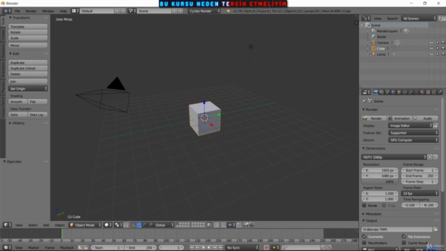 Blender 2.79 ile Çarpıcı Görsel Efektler Hazırlayın – Screenshot 1
